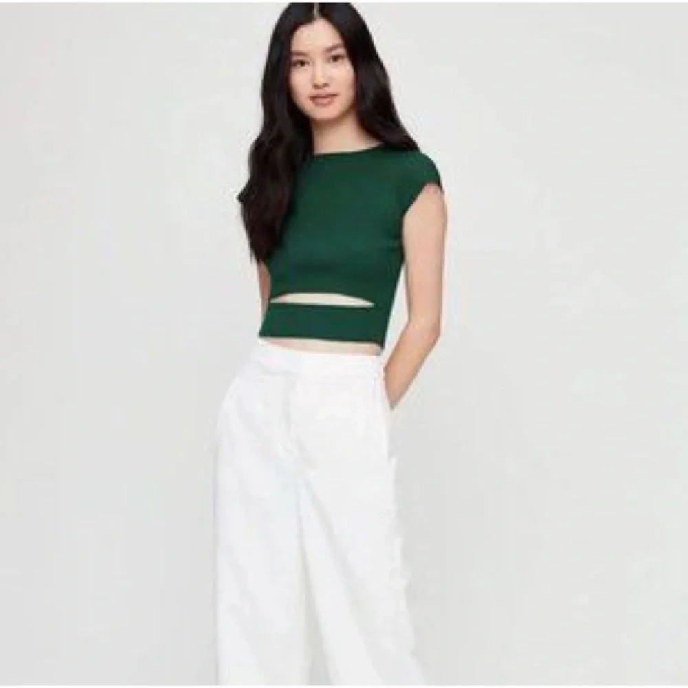 Wilfred cut out knit top in dark green - Picture 2 of 5